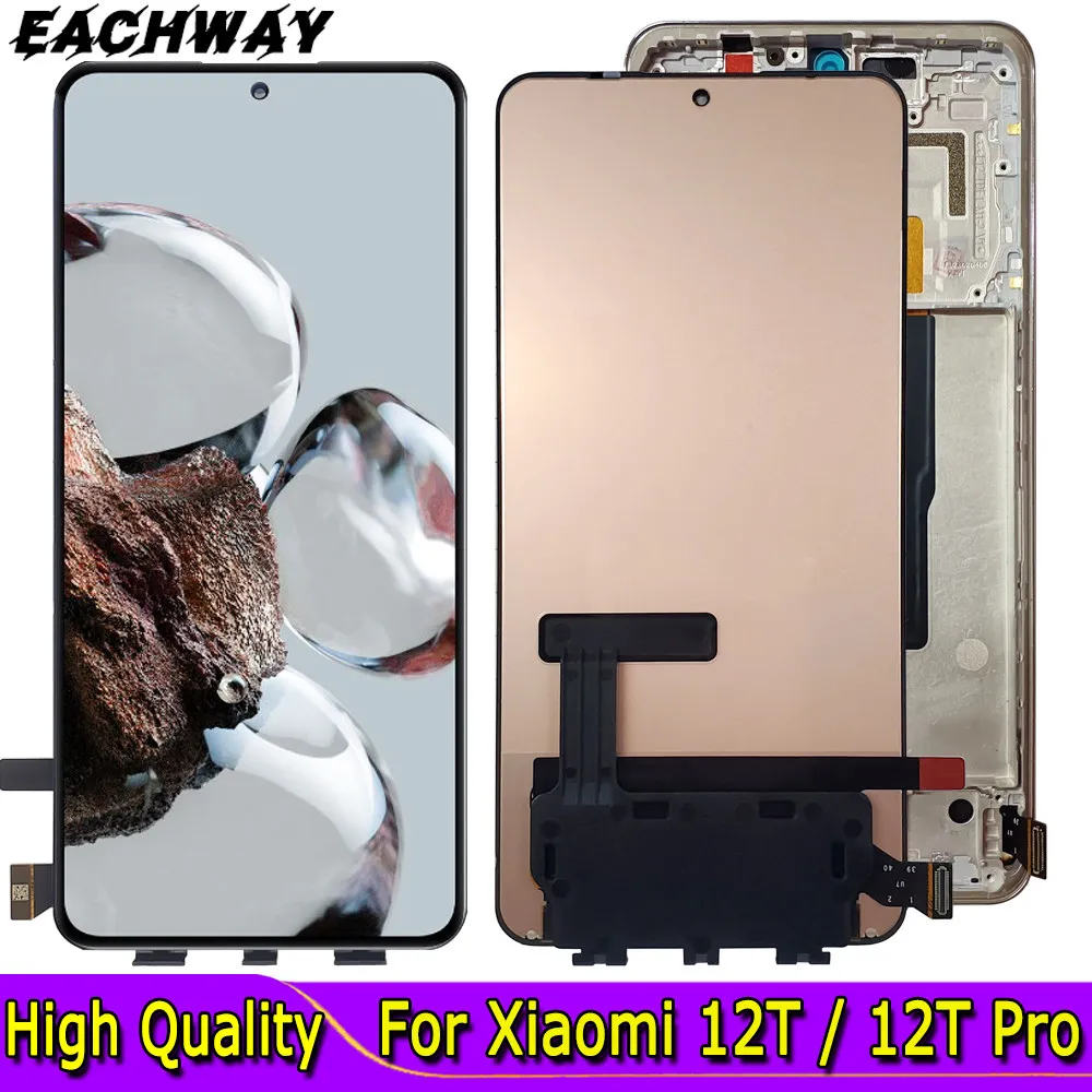 

AMOLED For Xiaomi 12T LCD 22071212AG Display Touch Screen Digitizer Assembly 6.67'' For Xiaomi Mi 12T Pro LCD 22081212UG Screen