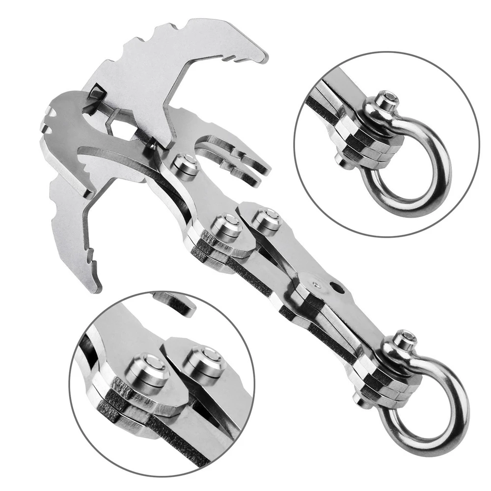 Folding Gravity Grab Hook Outdoor Rock Climbing Rescue Claw Survival  Mountaineering Hook Tool Multifunctional Stainless Steel - AliExpress