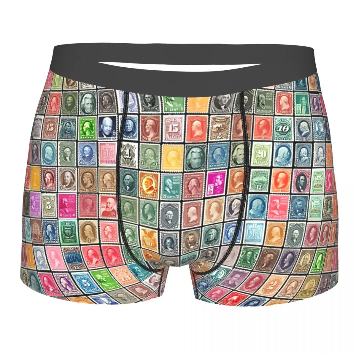 U.S.Postage Stamps Underpants Breathbale Panties Male Underwear Print Shorts Boxer Briefs