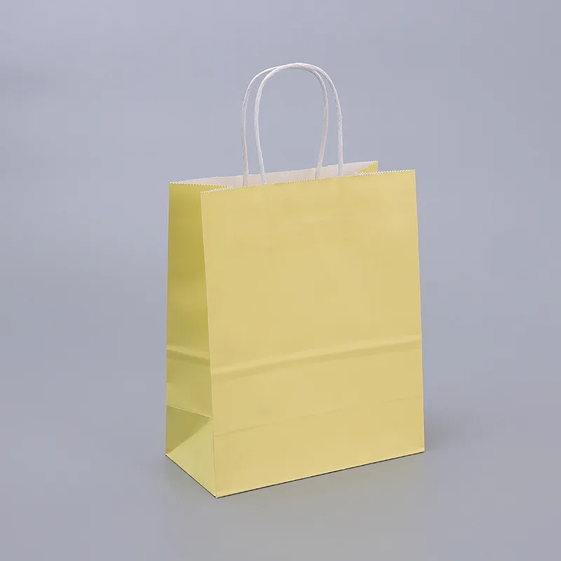 thumbnail image 1 of Bolsas de regalo de papel Kraft con asas, 10/20/30/50 unidades, para compras, manualidades, color marrón y blanco, para fiestas, suministros navideños, 1 of 5