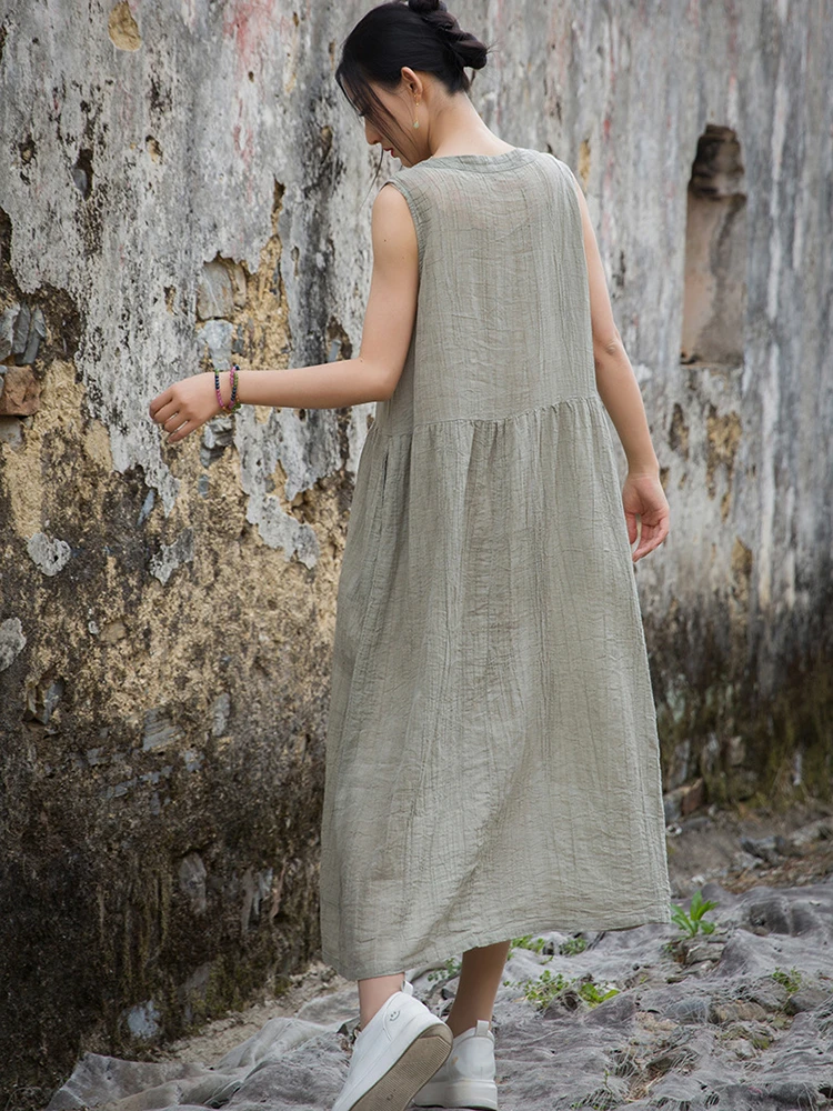 chinese dress ladies Cotton Linen Dress Women Casual Summer Long Dresses V Neck Short Sleeve  Maxi Dress Loose Side Split Sundress Pockets Black at Amazon Women's  Clothing store main image 1