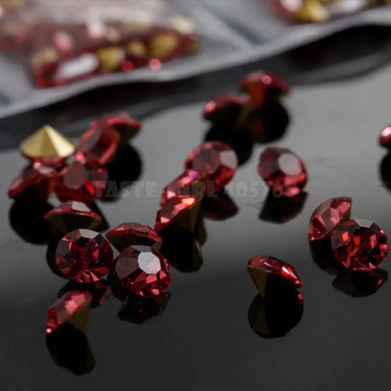 6 Grids/Pack Mix 5 Sizes Nail Glitter V-Bottom Sharp Diamond Gems Arylic Nail Art Rhinestone Jewel Decorations Manicure DIY GZ 3