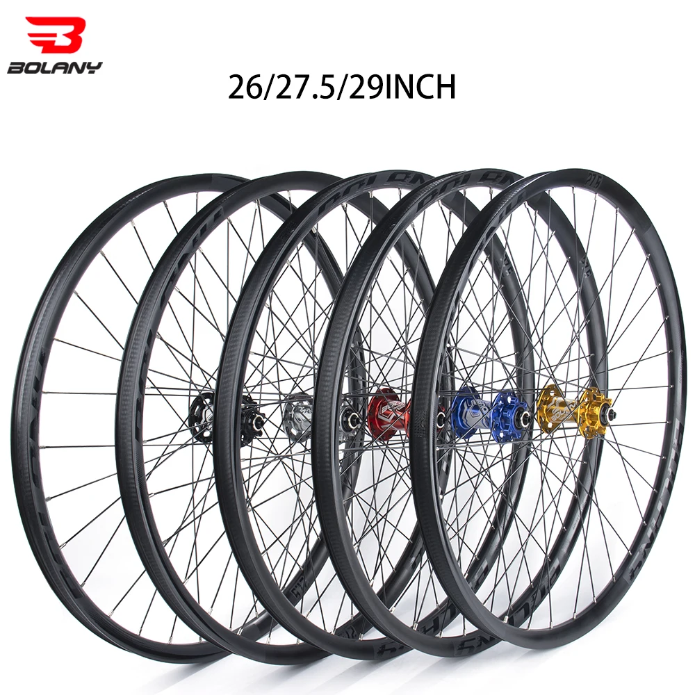 Bolany Tubeless Ready RIM MTB Bike Wheelset 32Holes Quick Release Rims  Disc Brake Bearing Front 2 Rear 4 Ultralig 26/27.5/29inc