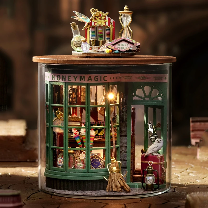 DIY Wooden Dollhouse Miniature With Furniture Kit Magic House Dream Bottle Assemble Toys for Children Girl Christmas Gift Casa