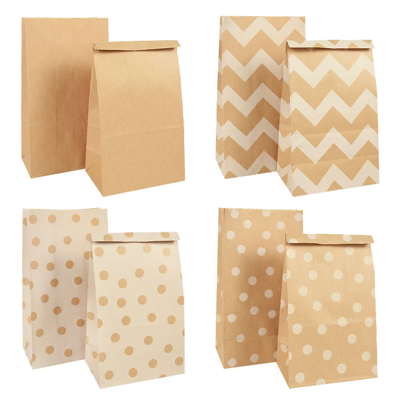10/20Pcs Kraft Paper Candy Cookie Bags Snack Gift Packaging Wedding Birthday Party Treat Bags Baby Shower Christmas Decor Supply