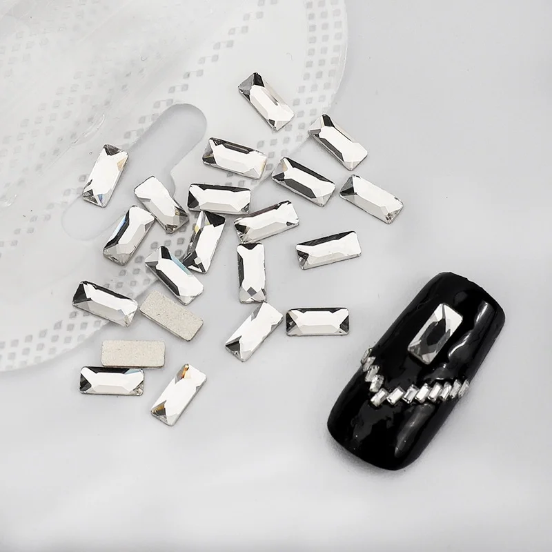 200/50pcs Kristall weiß Nail Art Strass Mini Diamant Flach boden Luxus Nail Art Flatback Edelsteine für 3D Nagel Dekorationen – Detail 6