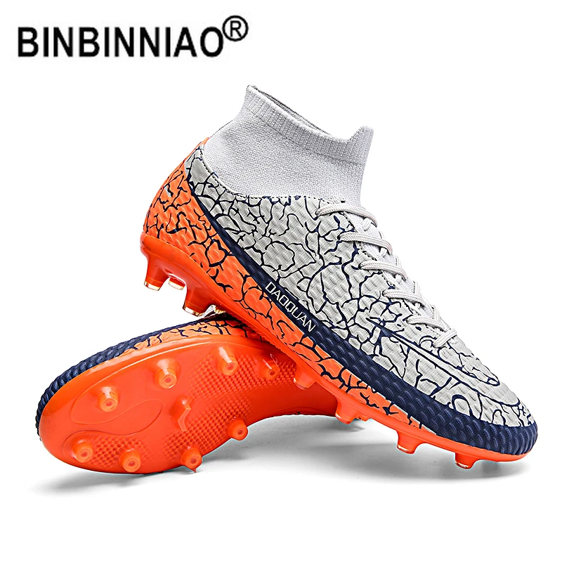 BINBINNIAO Size 35 47 Indoor Turf Soccer Shoes Men Sneakers Original Football Boots AG TF Kids