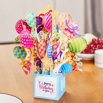 봉투 풍선 팝업 인사 카드 포함 생일 카드, 서프라이즈 생일 선물, 발렌타인 기념일 파티 축하 장식