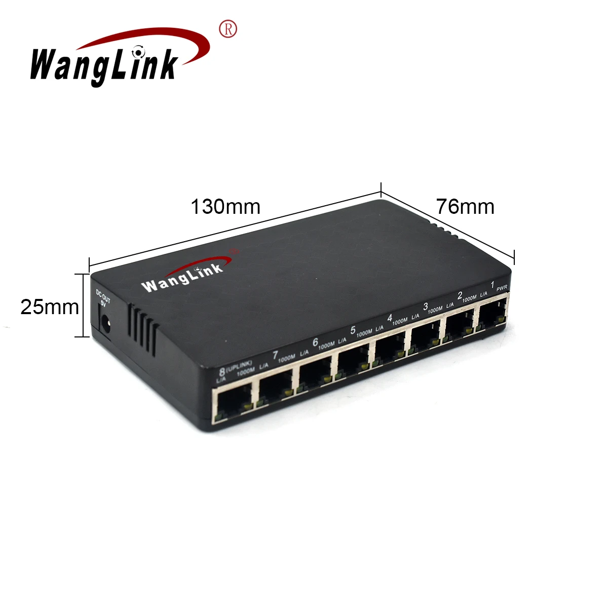 Wanglink Reverse Poe Gigabit 8 Port Rpoe Switch 1000m Support VLAN Poe IN Out For FTTH Home User and ONU