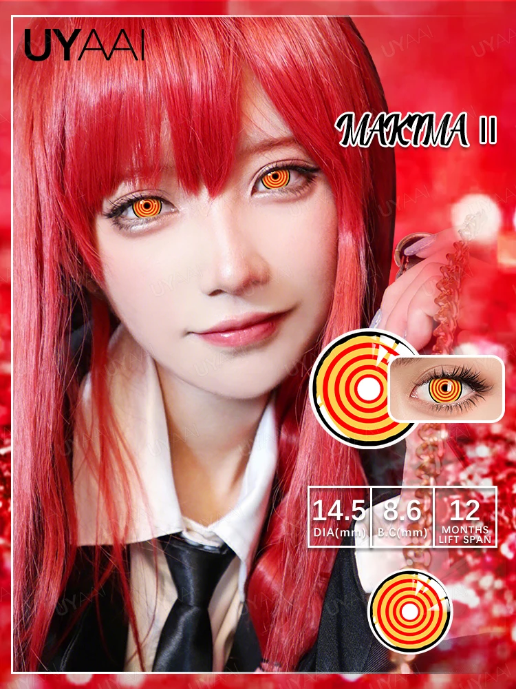 1 пара линз для косплея UYAAI, контактные линзы для глаз, аксессуары для аниме, линзы для макима, линзы для бензопилы, линзы Asa Mitaka