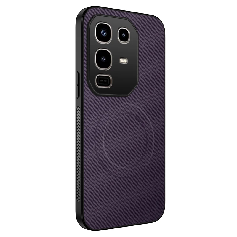Soft Silicone Carbon Fiber Magnetic Protective Back Cover Case