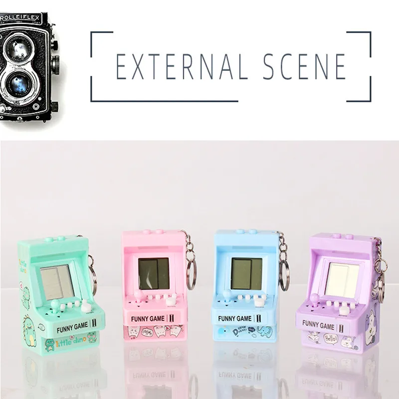 

Mini Gaming Console 26 Classic Retro Games Handheld Game Player Electronic Games Machine Keychain for Children Fun Birthday Gift