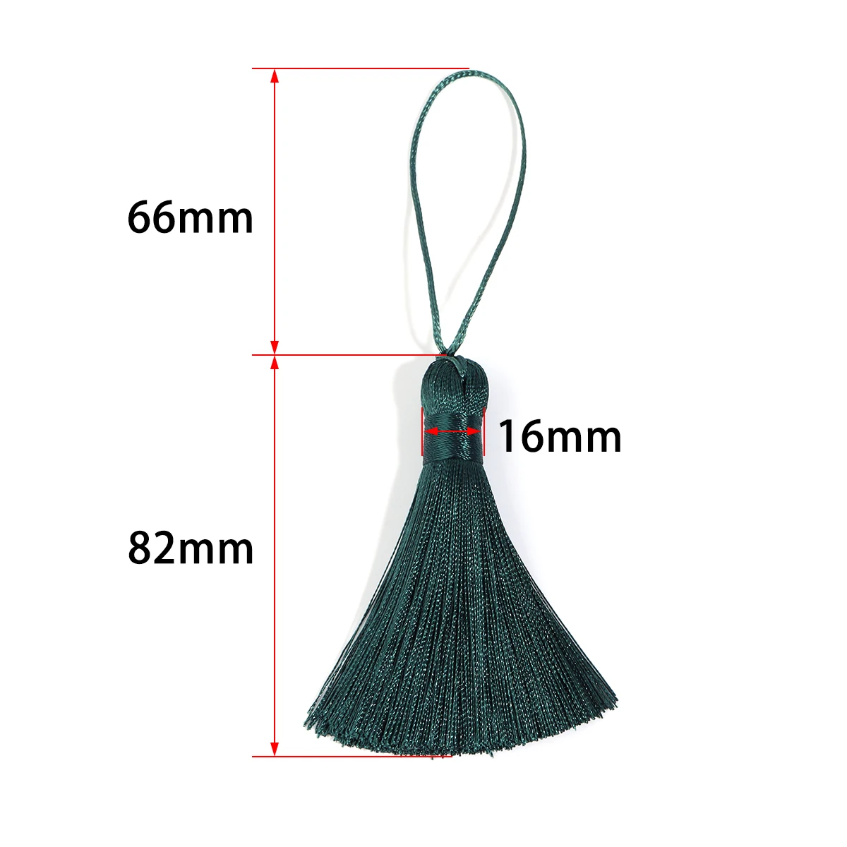 6 Stück 82 cm lange Seidenquasten, handgefertigte weiche Mini-Quasten mit Schlaufen für DIY-Bastelarbeiten, Schmuckherstellung, Souvenir-Lesezeichen – Detail 1