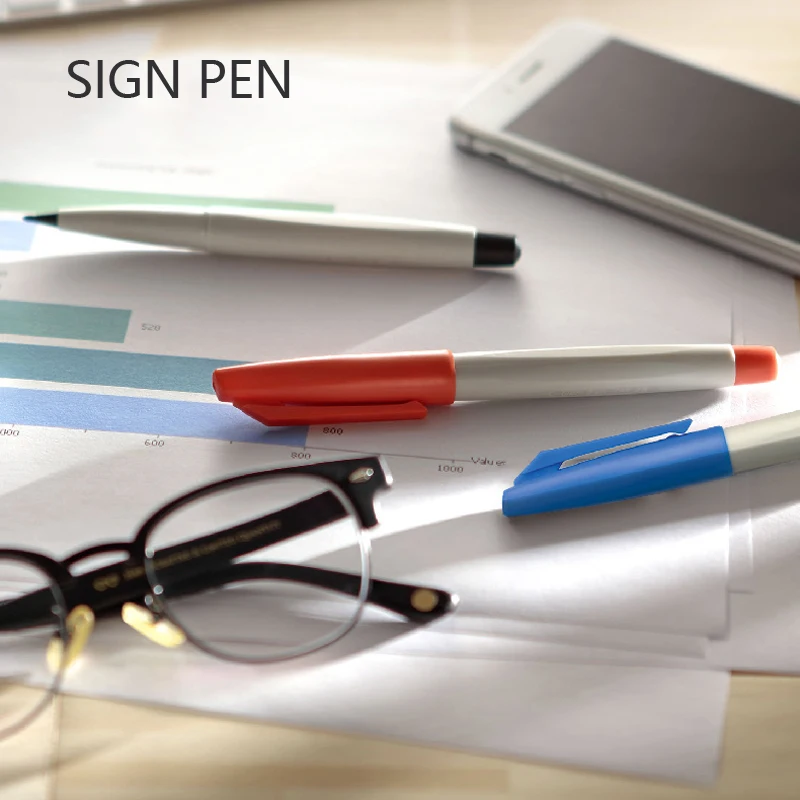 3 Colors/Set Black Red Blue Sign Pen 1.0mm Sketch Drawing Marker Pen for Teachers Correcting, Students Drawing, Art Line Marking