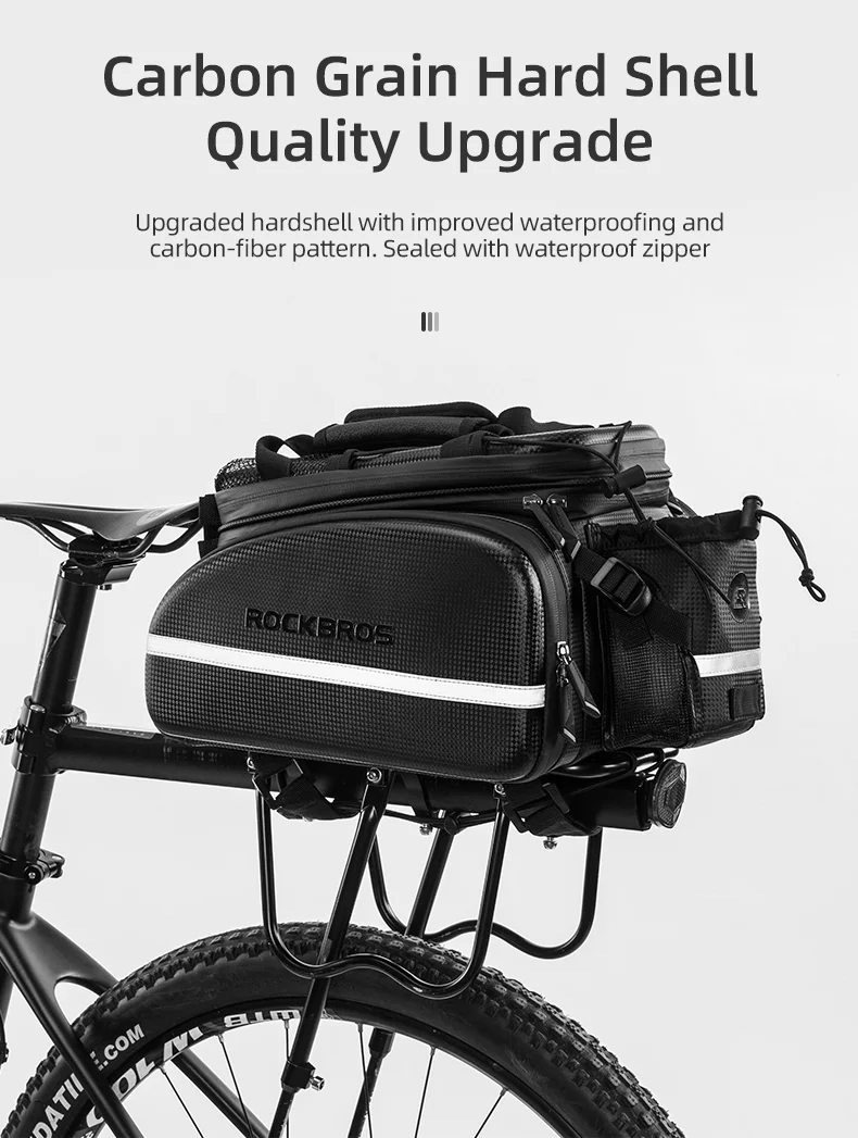 ROCKBROS Bicycle Carrier Bag Waterproof 35L Large Capacity Pannier Rear Rack Shelf Bag Multifunction Travel Bag Bike Accessories