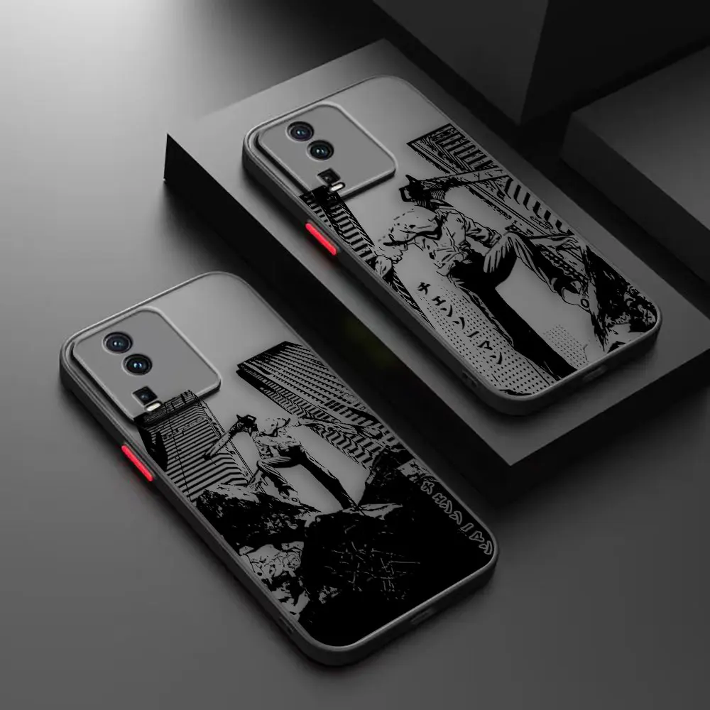 

Matte Case for VIVO X90 X80 X70 5G X60 X50 X30 IQOO NEO 3 5 PRO PLUS X27 X23 X20 Case Funda Capa Shell Anime Chainsaw Man Comics