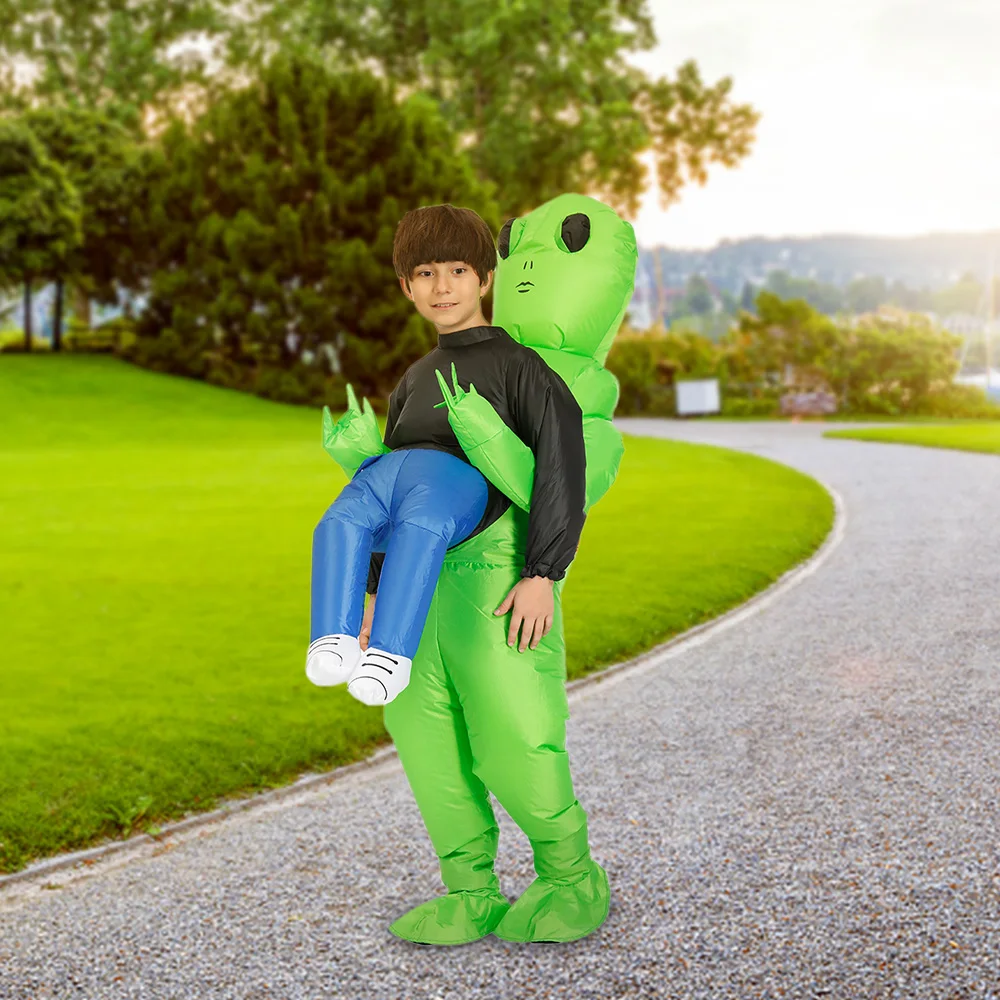 Costume gonfiabile unicorno per bambini adulti ET verde alieno