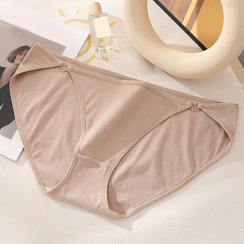 

M-4xl Plus Size Women's Underwear Breathable Pure Cotton Women's Underwear High Split Sexy Solid Color Underwear
