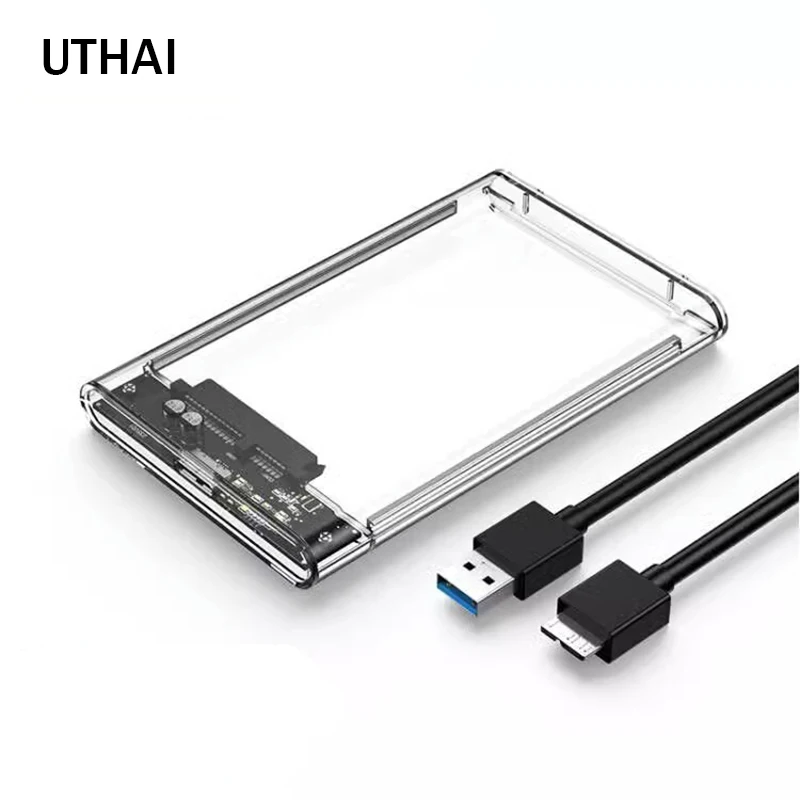 Uthai-case do Disco Rígido Transparente Mecânica Usb 3.0 Ssd Case do Disco Rígido Móvel Sata Solid-state Drive Case G11 25 Pol