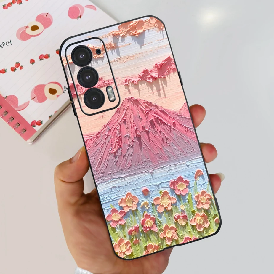 Fashionable Painted Silicone Phone Case for Motorola Moto Edge 20 Series