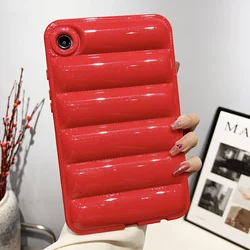Soft Silicone Candy Color Glittering Tablet Case - Down Jacket  Cover - Tab A8 10.5 2021 (Red)