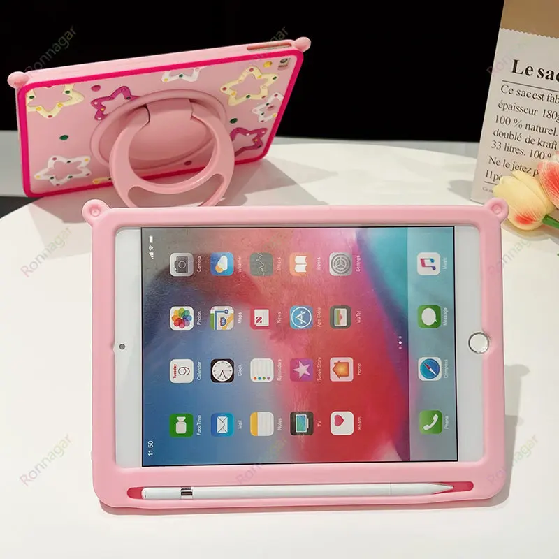Lucky Star Case for iPad 10.2 iPad Air 4 5 10.9'' Pro 11 M2 9.7 5th 6th Case 360° Rotating case iPad 10th 9th 8th 7th Gen Funda_voghion.com