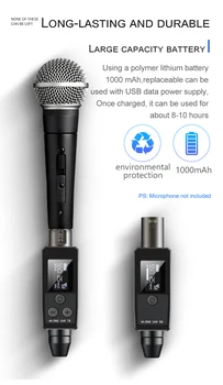 VK-38 UHF Wireless Microphone Converter XLR Transmitter And Receiver For Dynamic Microphone Guitar Receiver Transmission Adapter 2