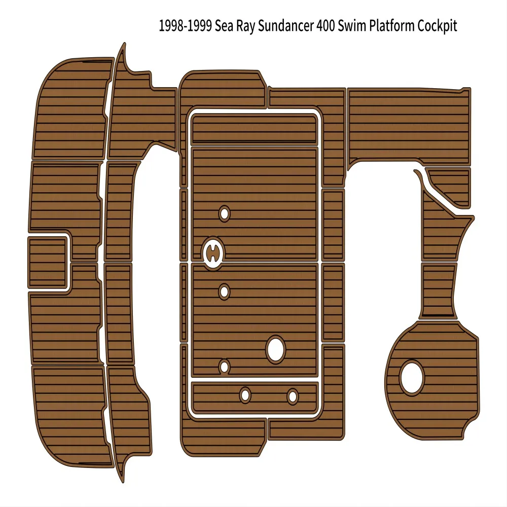 1998-1999 Sea Ray Sundancer 400 Swim Platform Cockpit Pad Boat EVA Teak Floor SeaDek MarineMat Gatorstep Style Self Adhesive swim