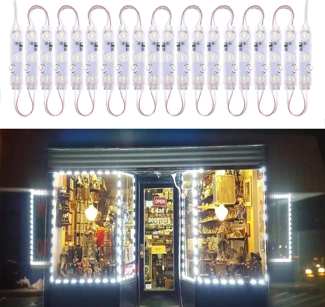LED Storefront Lights Store Window Lights for Business Waterproof Decorative Light for Advertising Letter Signs Lightbox 12V