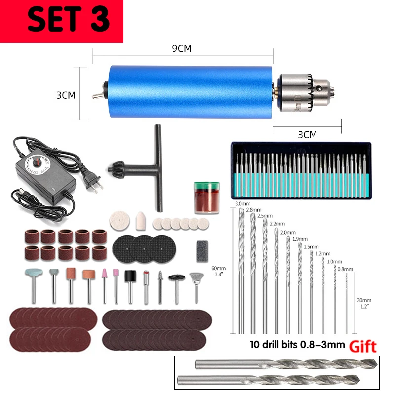 Mini Drill 385 Motor Variable Speed Electric Rotary Tool Grinder ...