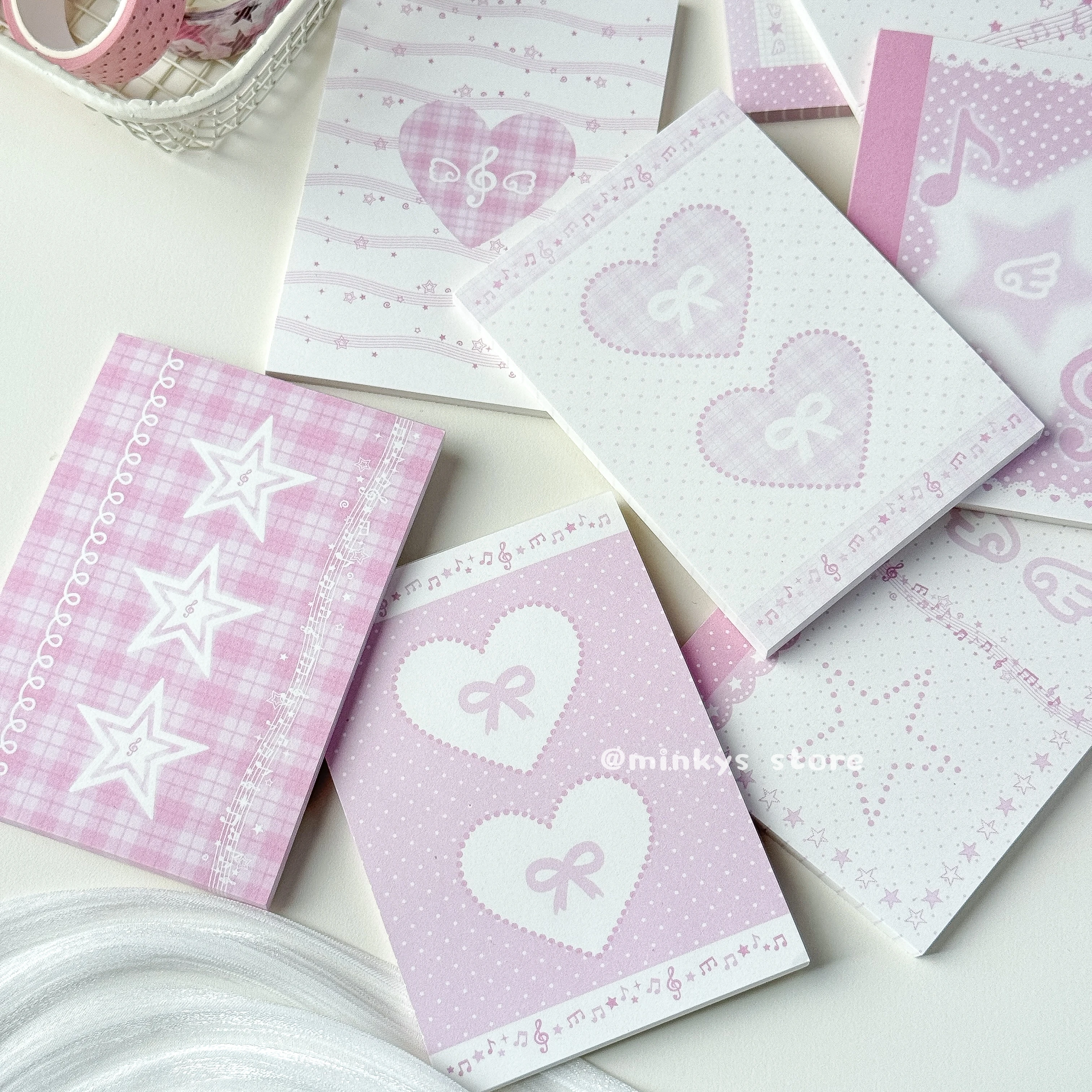 MINKYS 50 Blatt Kawaii Cartoon-Notizblöcke mit Engelsflügeln und Sternen, Papier für To-Do-Listen, Tagebuch, Notizen, Papelaria, DIY-Material, Schreibwaren – Detail 8