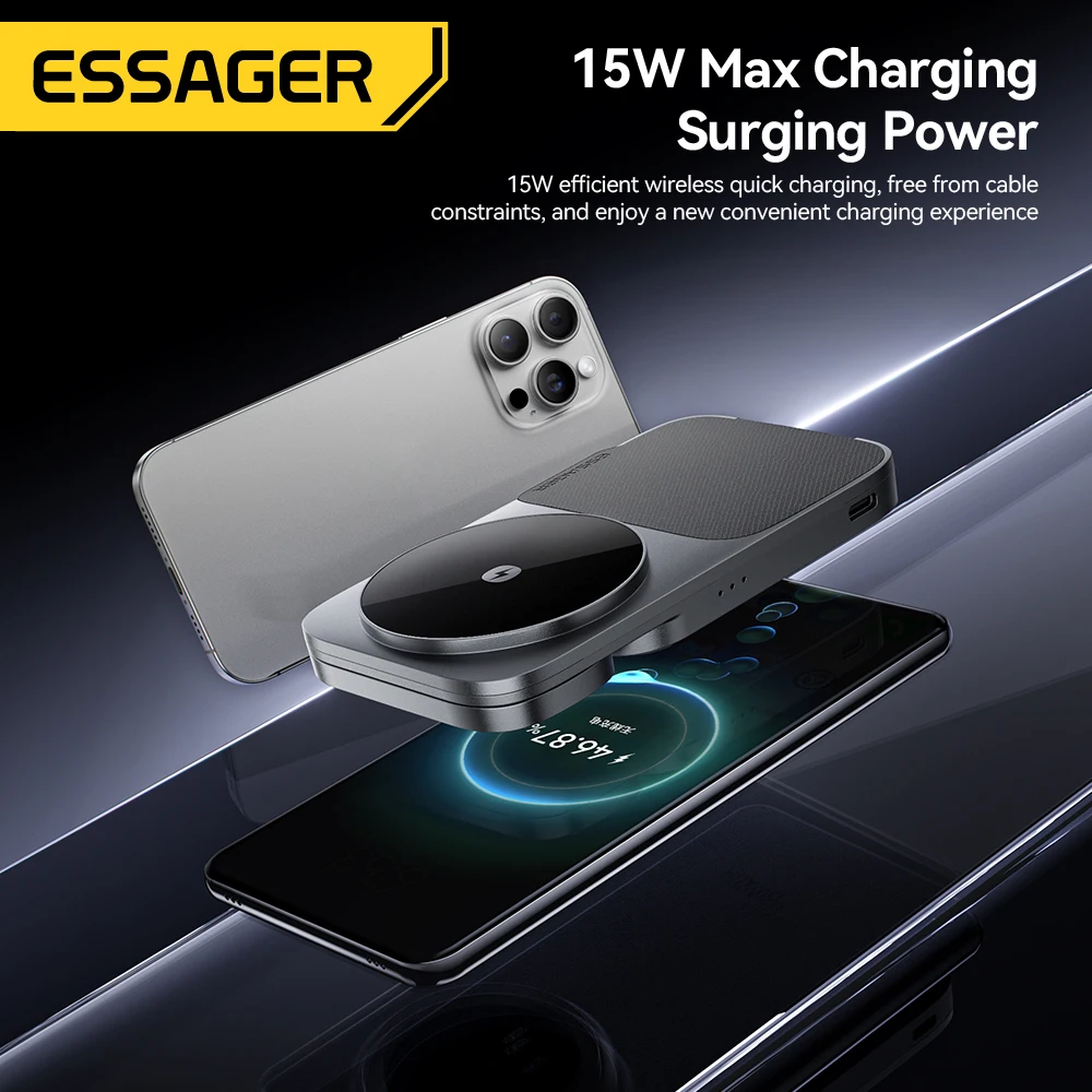 Essager 3 in 1 Folding Portable 15W Magnetic Wireless Charger Stand For iPhone16 15 Airpods Apple Watch For MagSafe Fast Charger