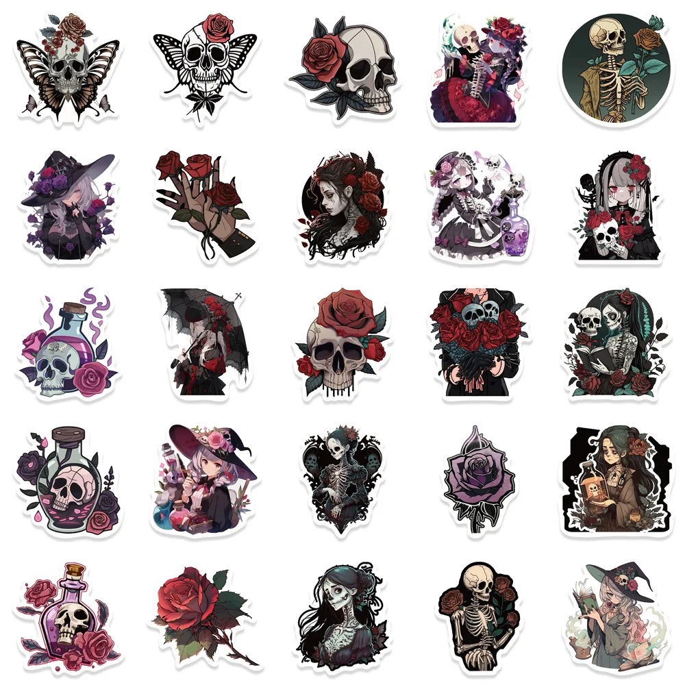 Decorative Stickers Self Adhesive Stickers Stationery Stickers Paper Stickers Adhesive Stickers Decorative Labels Stickers DIY Scrapbooking Accessories 10/30/50Pcs Retro Gothic Girl Waterproof Graffiti Sticker Aesthetic Decorative Luggage Laptop Cup Phone Scrapbook Kids Stickers