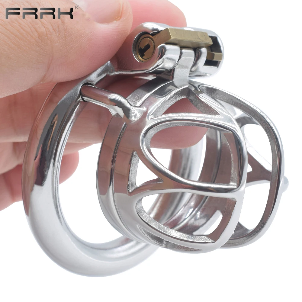 Frrk Small Chastity Cage Tight Metal Lock-cock Bdsm Sissy Penis Ring Bespoke Adult Sex Toys Bondage Prison Bird Device For Men - Penis Rings image