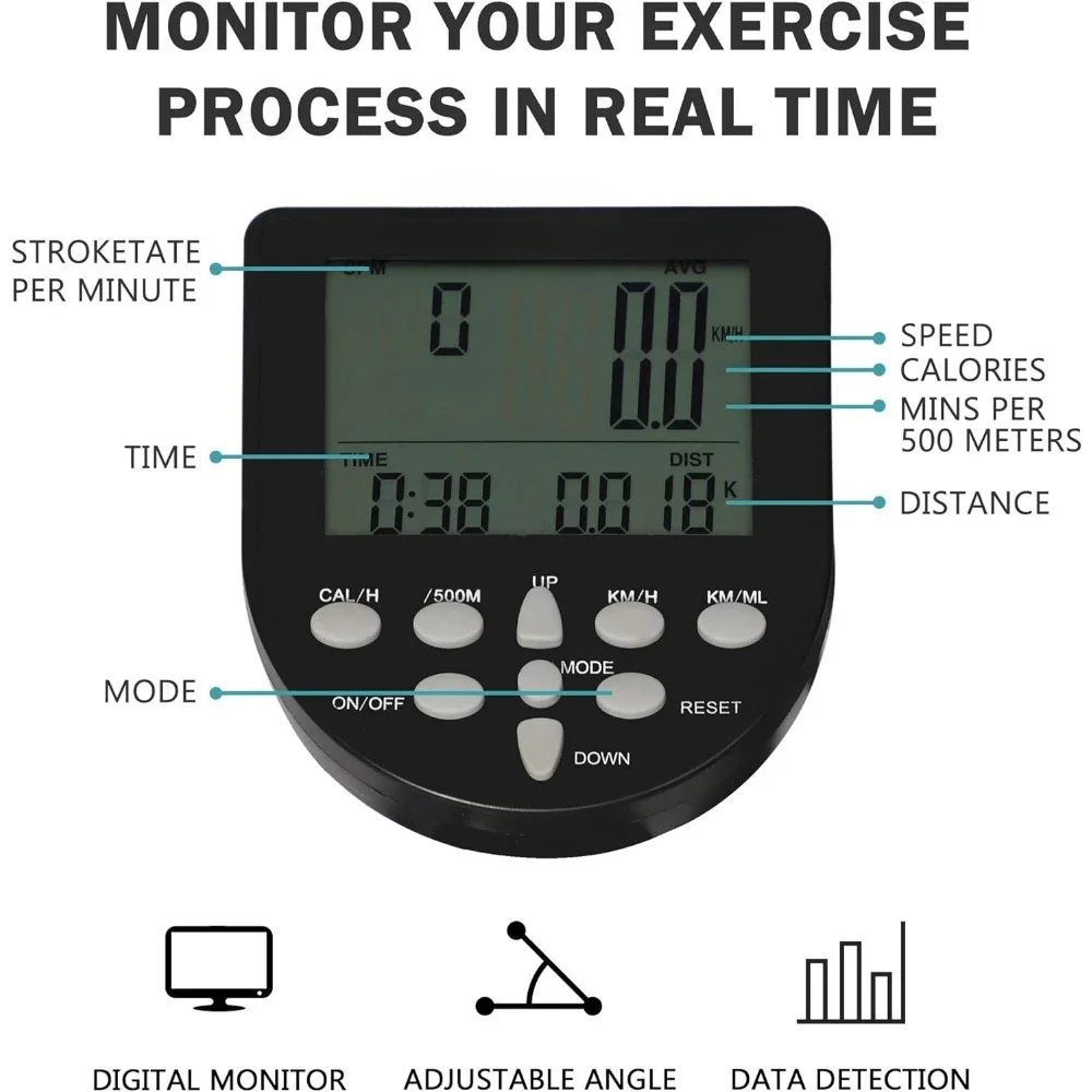 Excercise Fitness Equipment Exercise Machine Rowing Machine for Exercises Home Gym Air Rower Large Body Building Sports 3