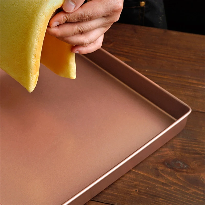 28cm Non-Stick Square Bread Baking Pan Thicken Carbon Steel Cake Loaf Tray Biscuit Pastry Molds Home Kitchen Bakeware Tools Cake Mold Baking Pan Tray
