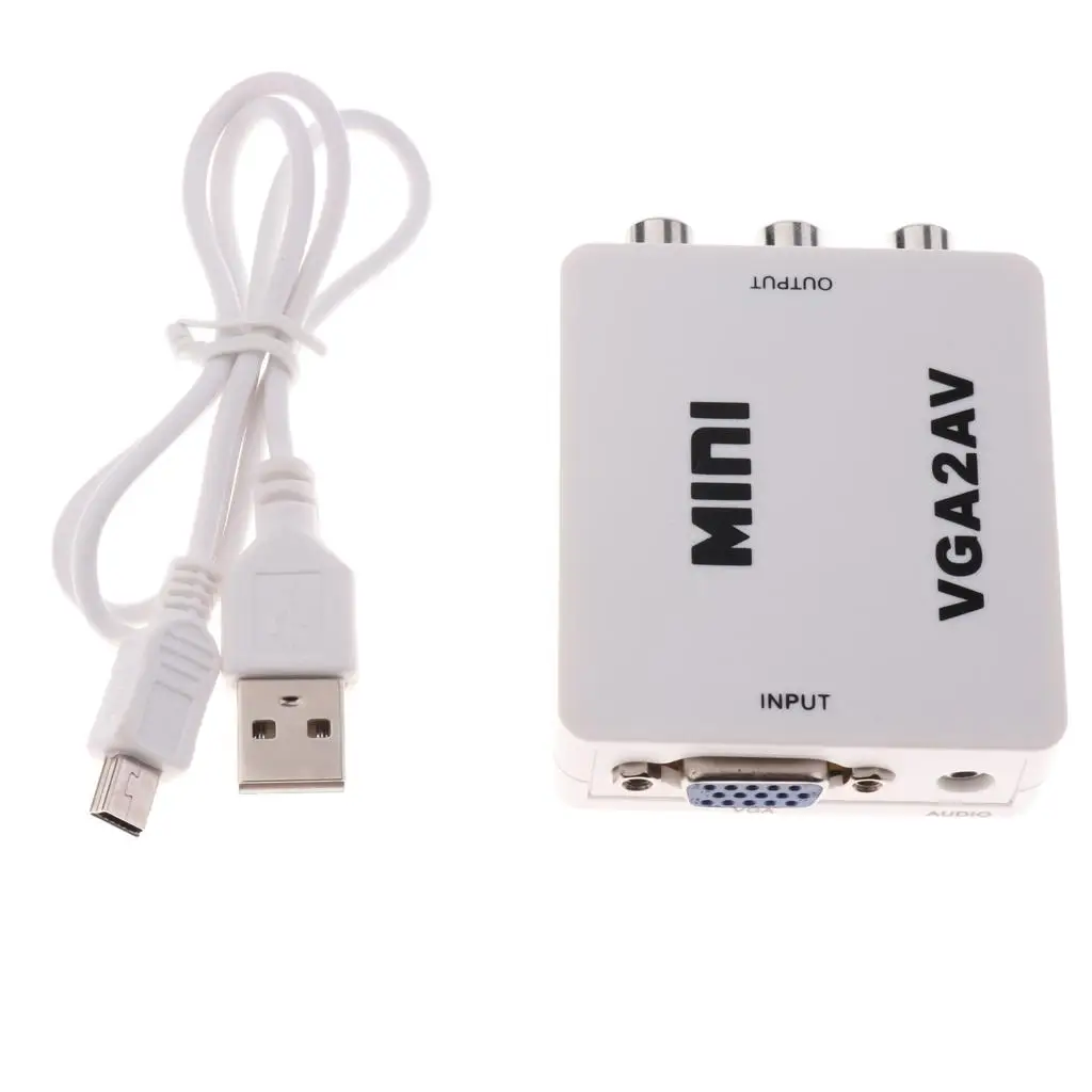

VGA AV Соединение композитный видео конвертер AV адаптер/конвертер включая USB кабель питания