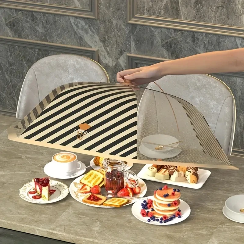 Foldable fly resistant lunch and table covers for food and vegetable leftovers image