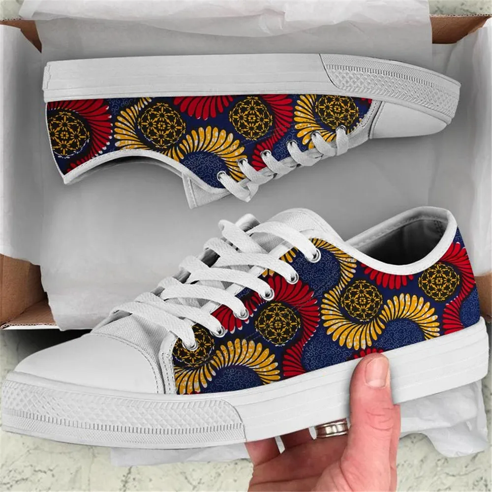 

Fashion Women Sneakers African Tribe Casual Flats Classic Low Style Canvas Vulcanized Shoes for Teen Girls Lace Up