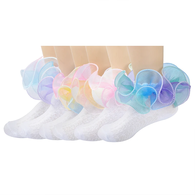 Children socks ruffled baby cotton socks girls 3D big petal princess dance socks