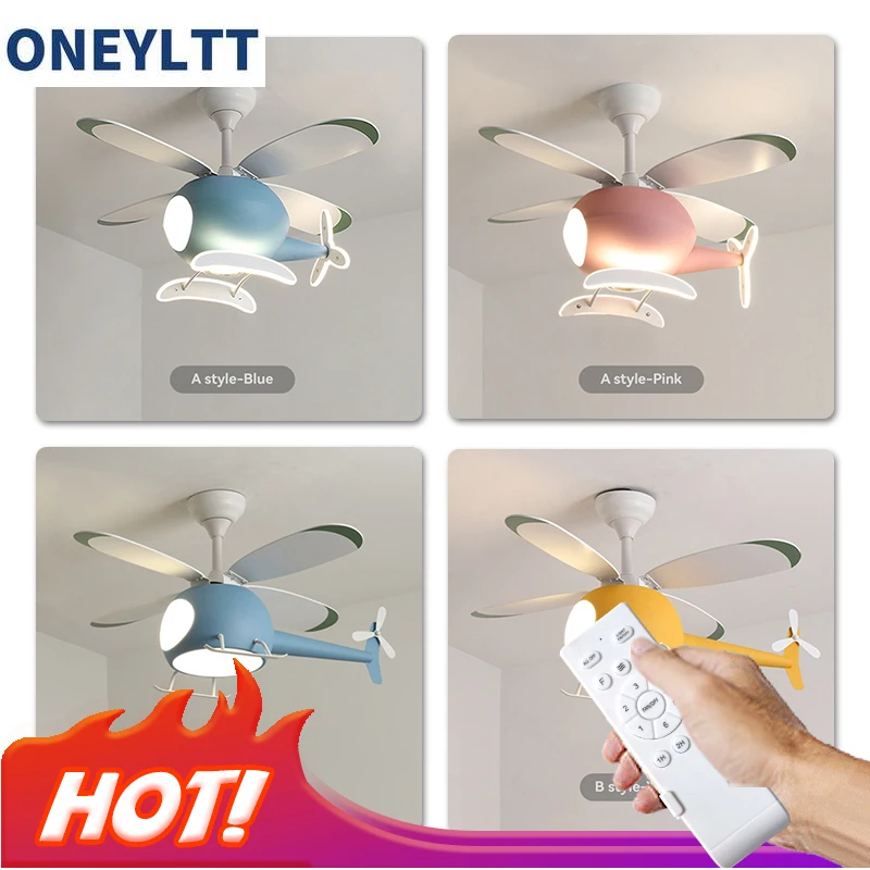 Children Room Ceiling Fan Lamp With Light Electric Fans Lights Small Bedroom Deco Cooling Decorations Remote Control