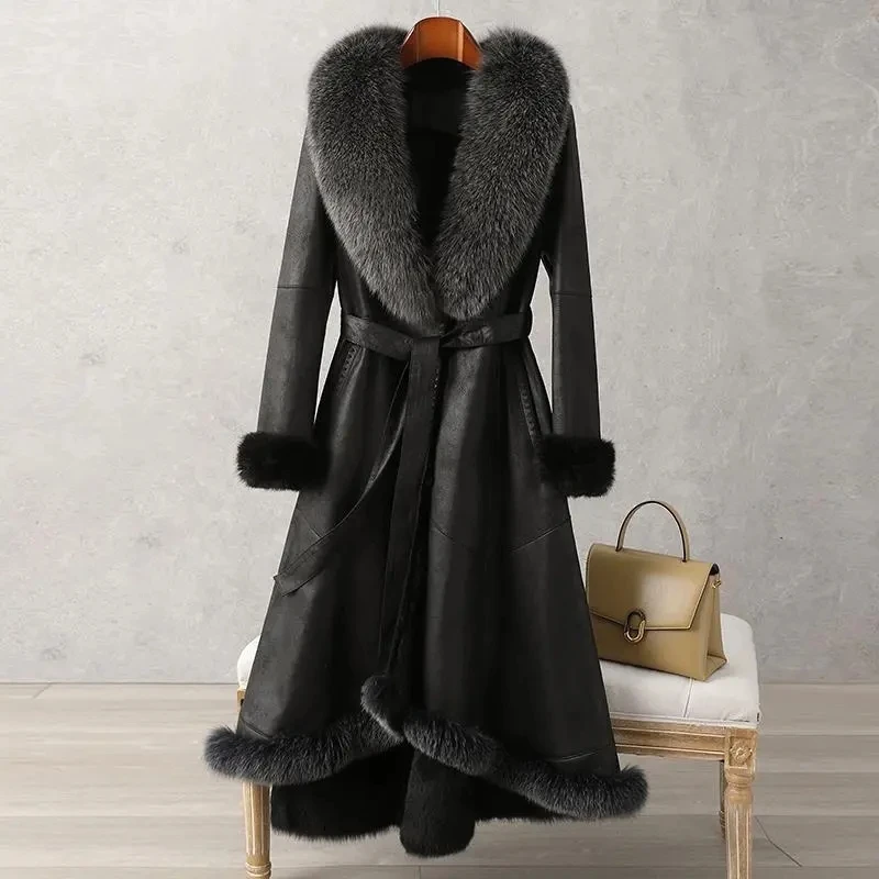 

Imitation Fur Coat Women 2023 New Fashion Slim Faux Fur Jacket Top Coat Female Large Size Imitation Fox Fur Collar Winter Jacket