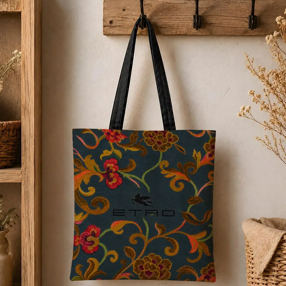 Eco-Friendly Cotton Canvas Tote Bag - Reusable Large Capacity Fashion Storage Bag