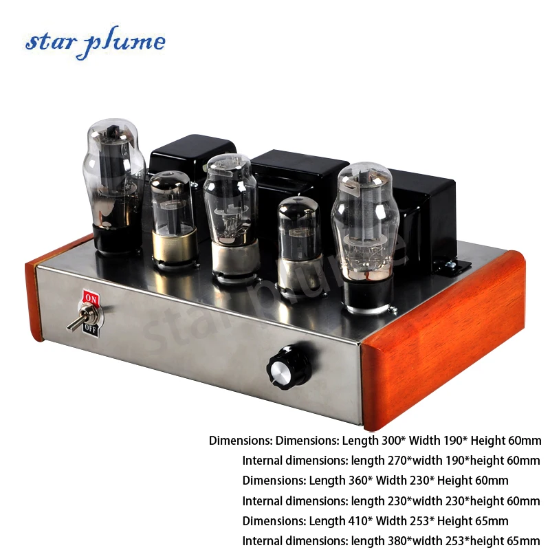 All Aluminum Power Amplifier Case 300B/EL34/kt88/2A3/kt66 Vacuum Tube Amplifier Chassis Wooden Side Panel Mini Chassis DIY Box