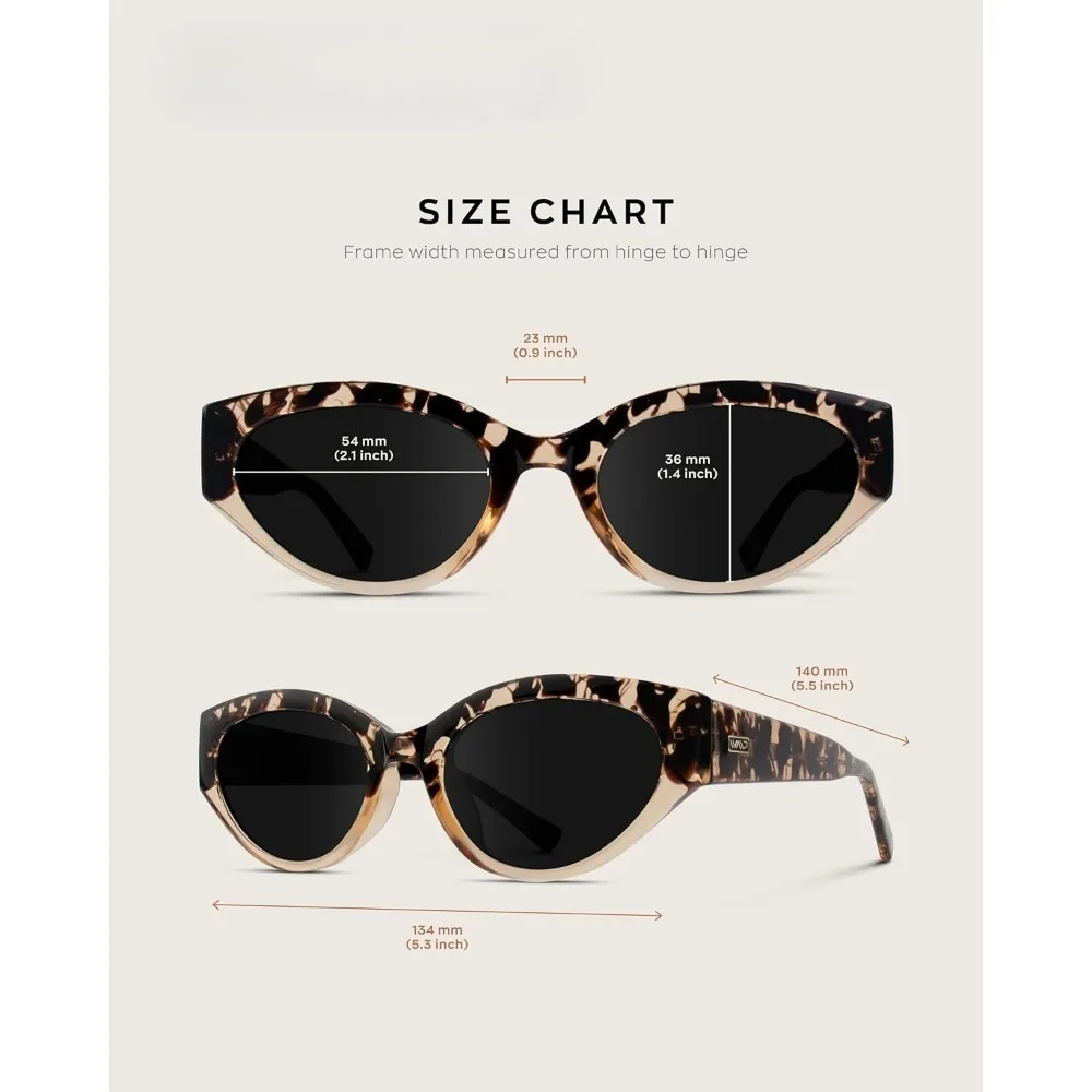 Vintage Slim Frame Gradient UV Protection Oval Cat Eye Sunglasses