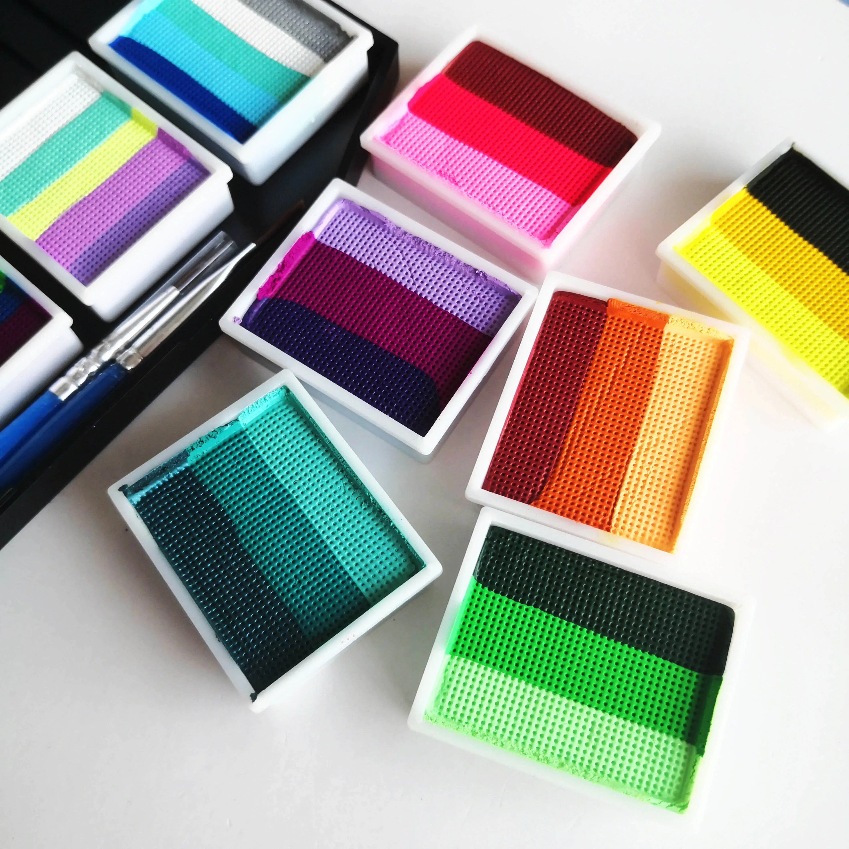 10g Rainbow Split Cake Face Painting Human Body Art Halloween Decoration Festival Celebration Role Play Holiday Makeup 3