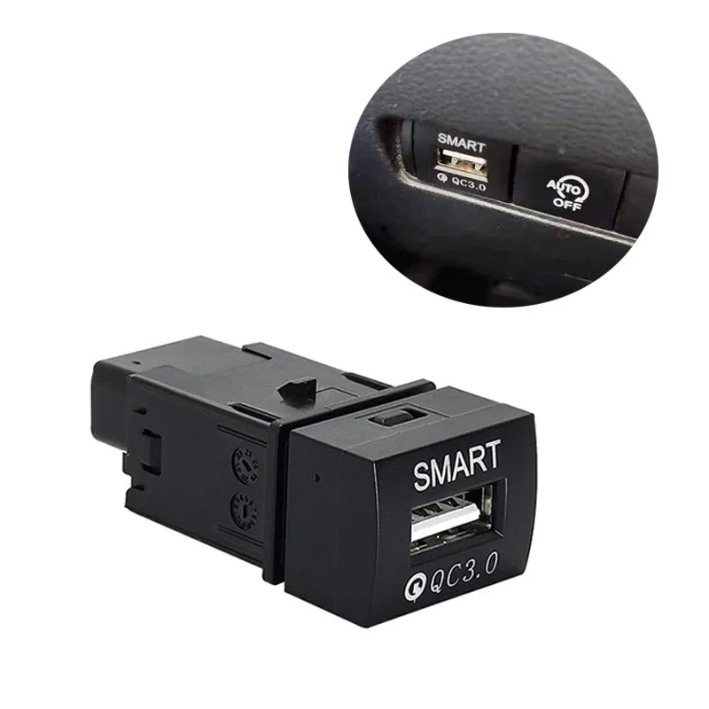 

1pc Quick Car Charge Dual QC3.0 USB Interface Socket Auto Phone Fast Charging Adapter Button For Nissan 14 New Sylphy 2020