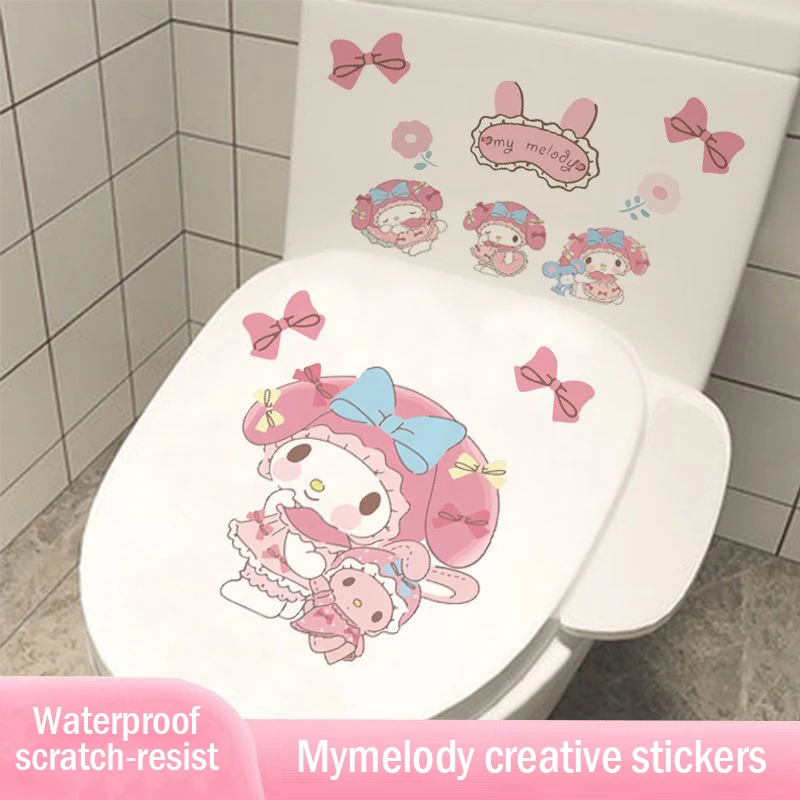 

Kawaii Sanrio Cute Cartoon Stickers Mymelody Waterproof Bathroom Toilet Personality Luggage Refrigerator Sticker Waterproof