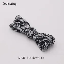 Vibrant 10 - Color Quick Round Shoelaces - Versatile Replacement for Sneakers and Trainers (3421 Black - White)