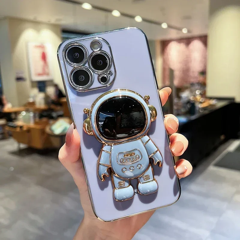 Astronaut Standing Holder Phone Case For infinix Note 30Pro Hot 30 30i 20 20i 11 12i 20Play Plating Cover note30_voghion.com
